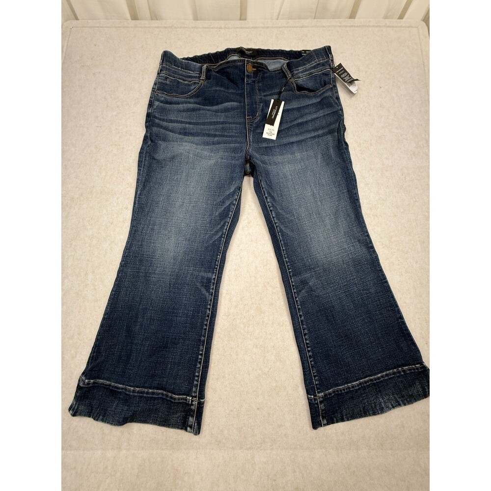 Liverpool Gia Glider Flare Jeans 24W NWT Amana Pull On Wide Hem Stretch Denim